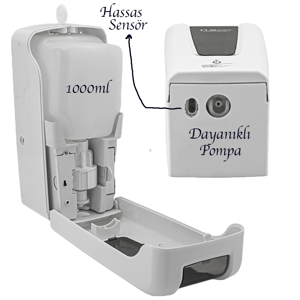 Flosoft Sensörlü Dezenfektan Dispenseri Elektrikli 1000 ml, 2 yıl ...